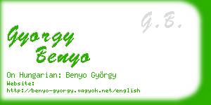 gyorgy benyo business card